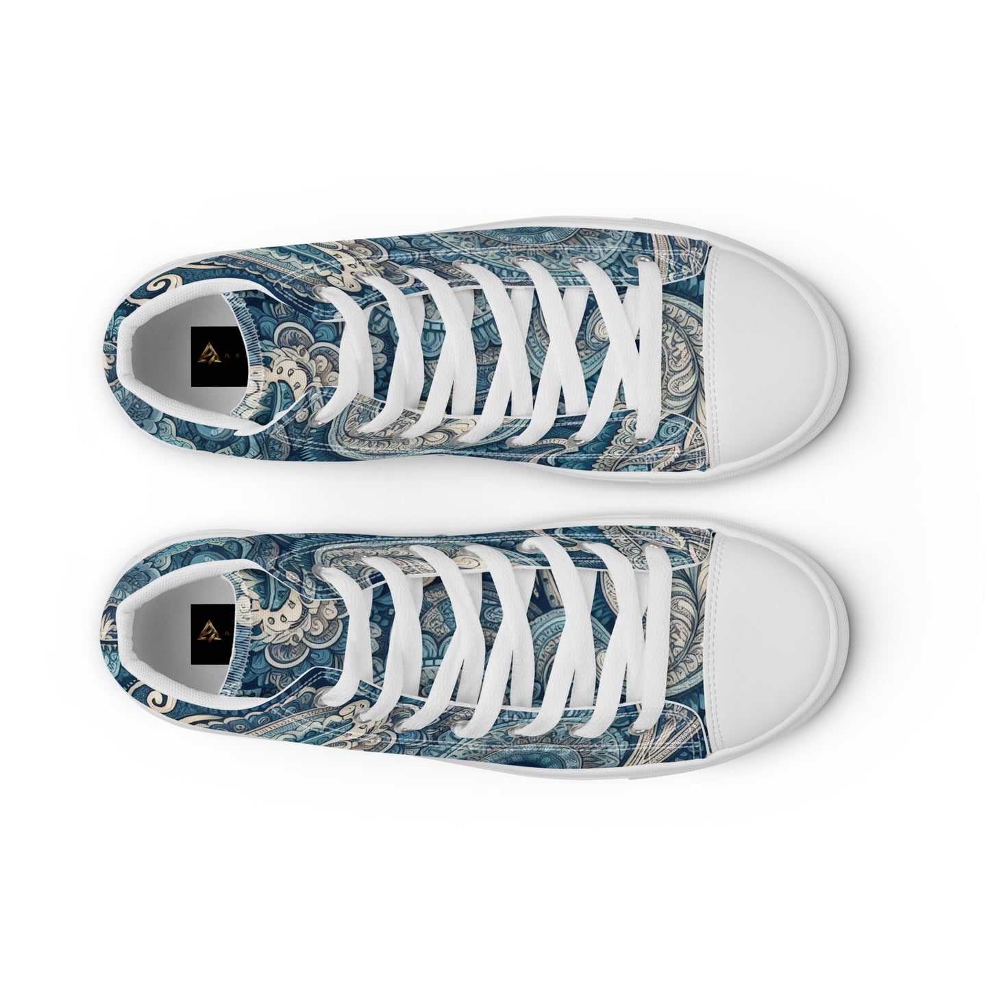 Blue Paisley Women’s high top canvas shoes