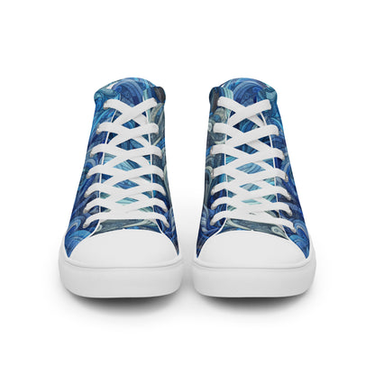 Blue Wave Women’s high top canvas shoes