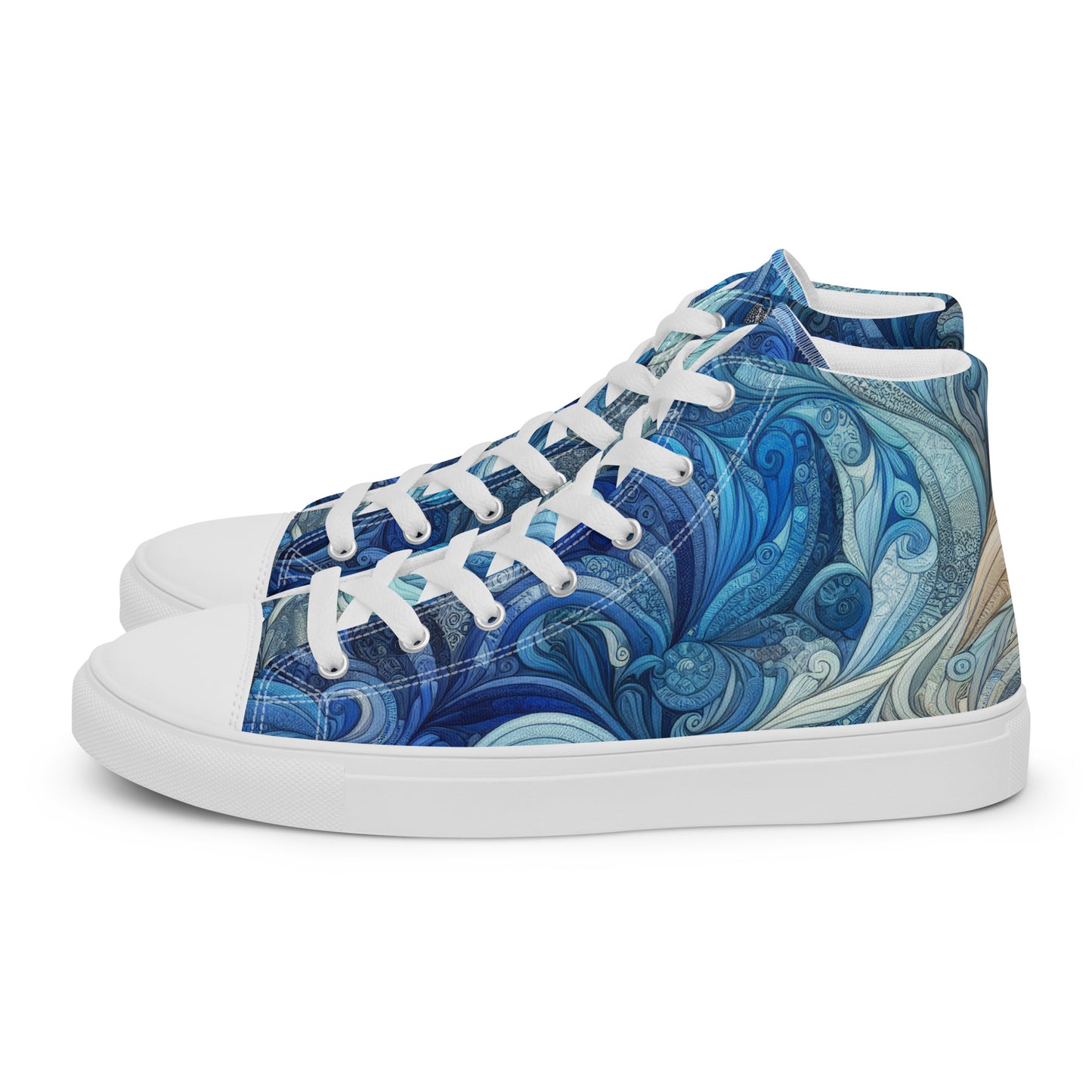 Blue Wave Women’s high top canvas shoes