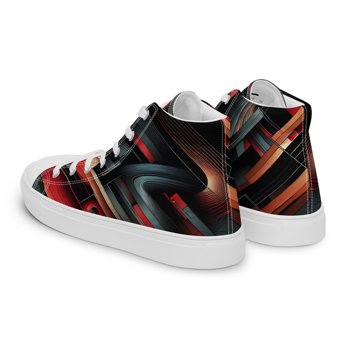 Abstract Multi Color Pattern Women’s high top canvas shoes