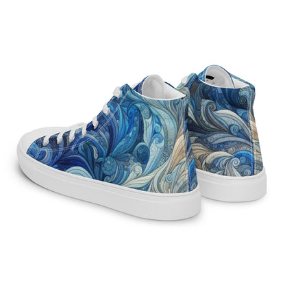 Blue Wave Women’s high top canvas shoes