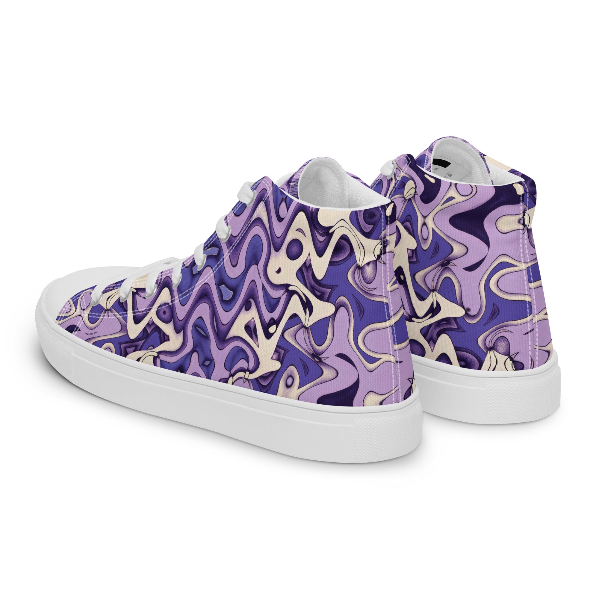 Lavender Wave Women’s high top canvas shoes