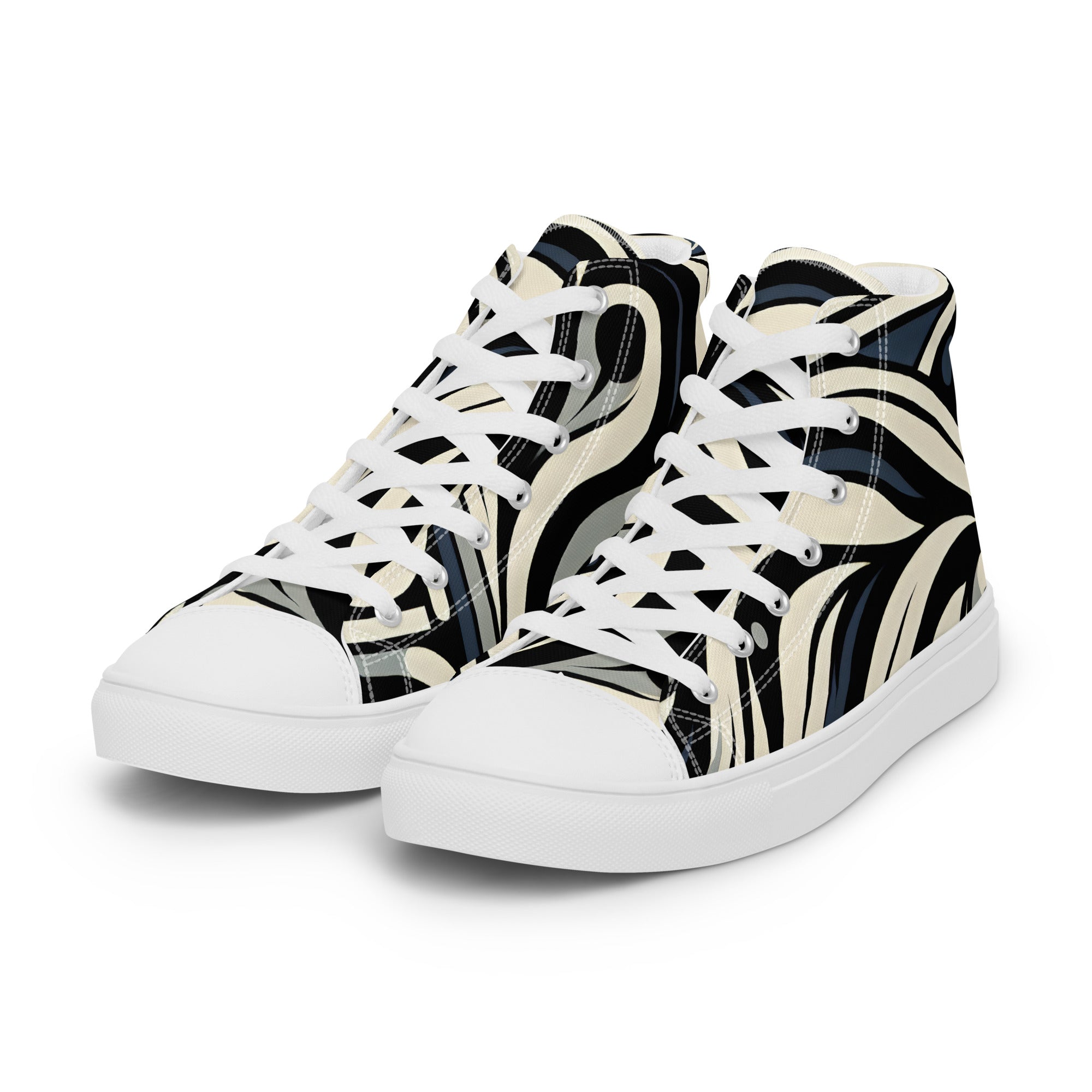 Abstract Horse Women’s high top canvas shoes