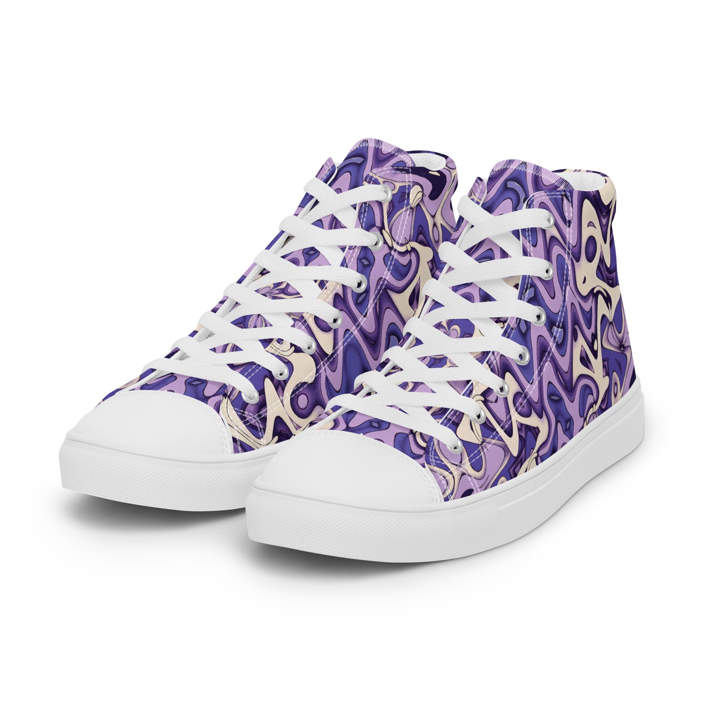 Lavender Wave Women’s high top canvas shoes