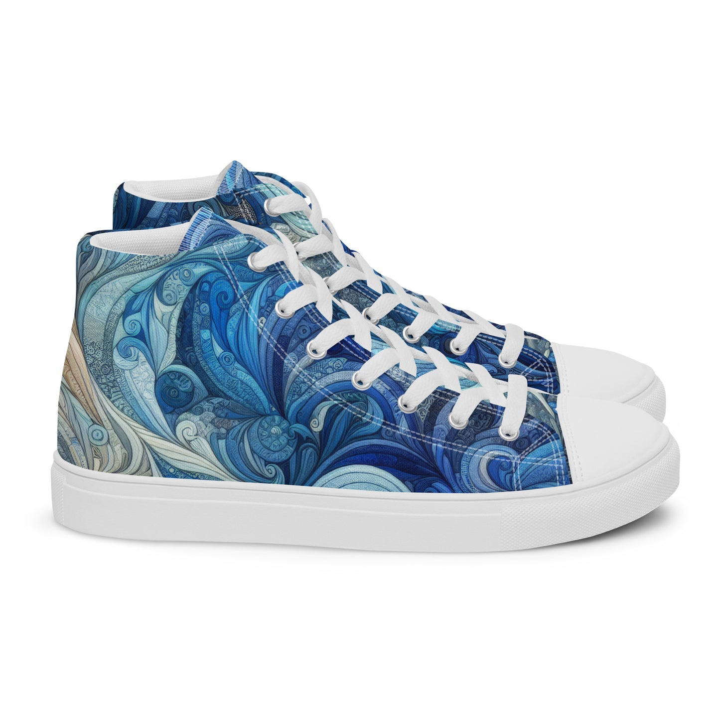 Blue Wave Women’s high top canvas shoes