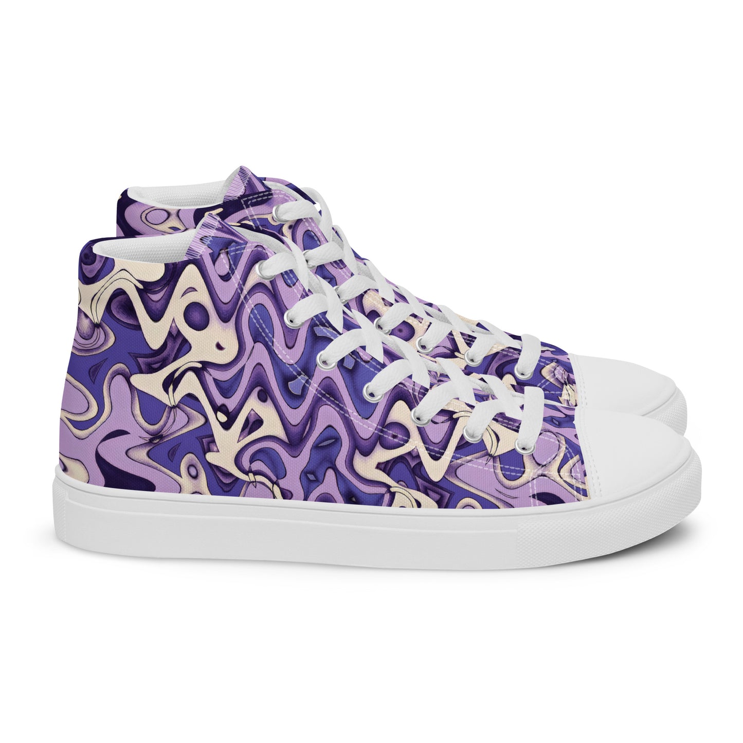 Lavender Wave Women’s high top canvas shoes