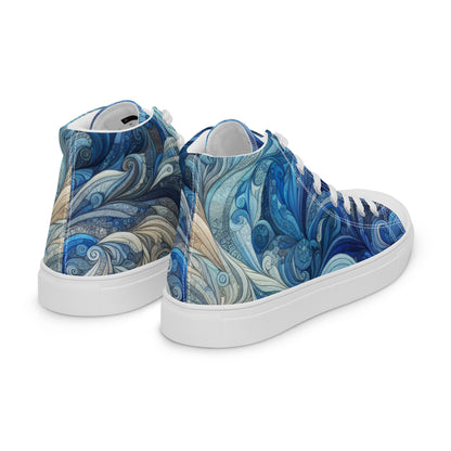 Blue Wave Women’s high top canvas shoes