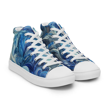 Blue Wave Women’s high top canvas shoes