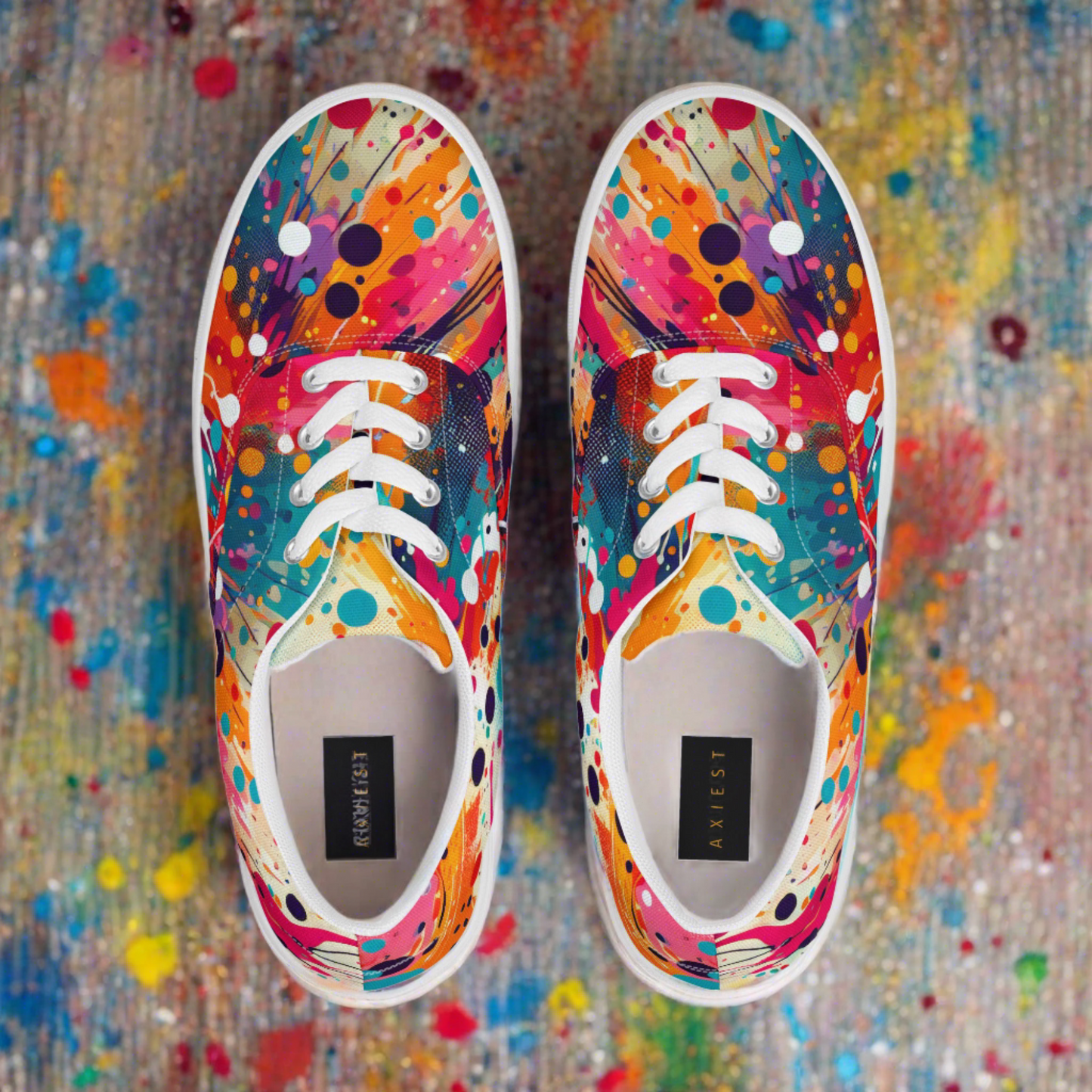 Paint Splatter Women’s lace-up canvas shoes