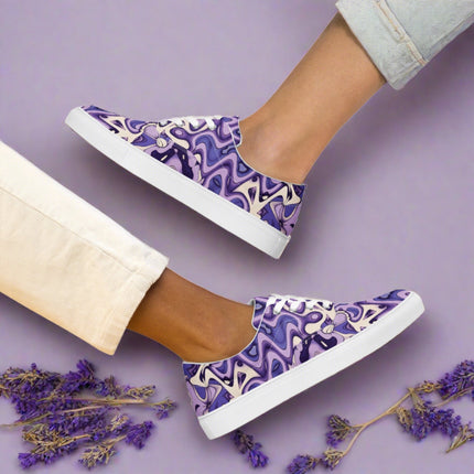 Lavender Wave Women’s lace-up canvas shoes