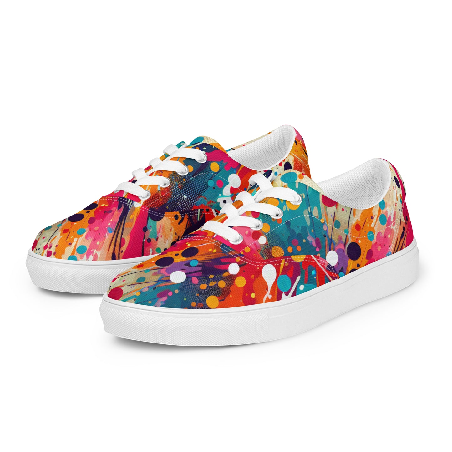 Paint Splatter Women’s lace-up canvas shoes