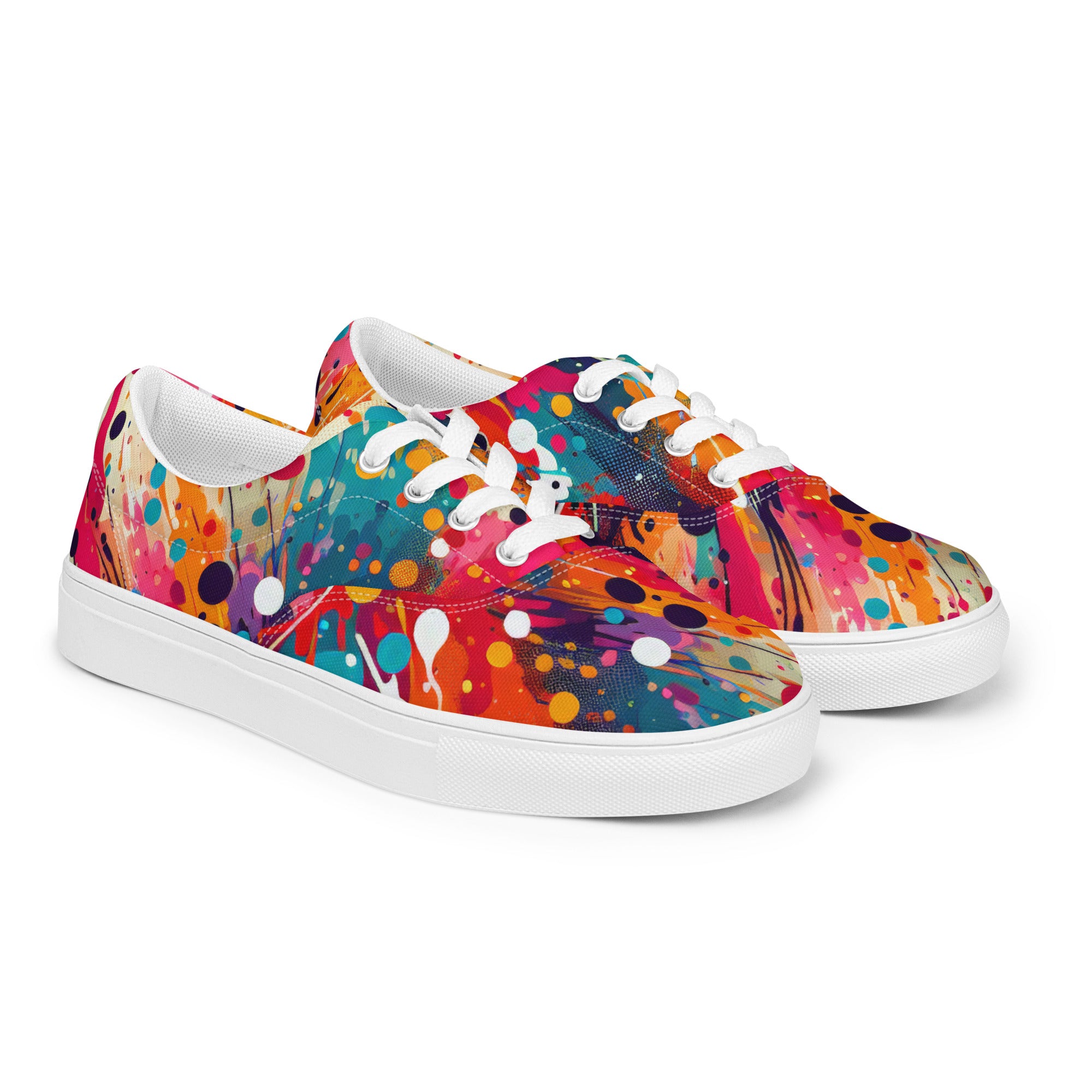 Paint Splatter Women’s lace-up canvas shoes